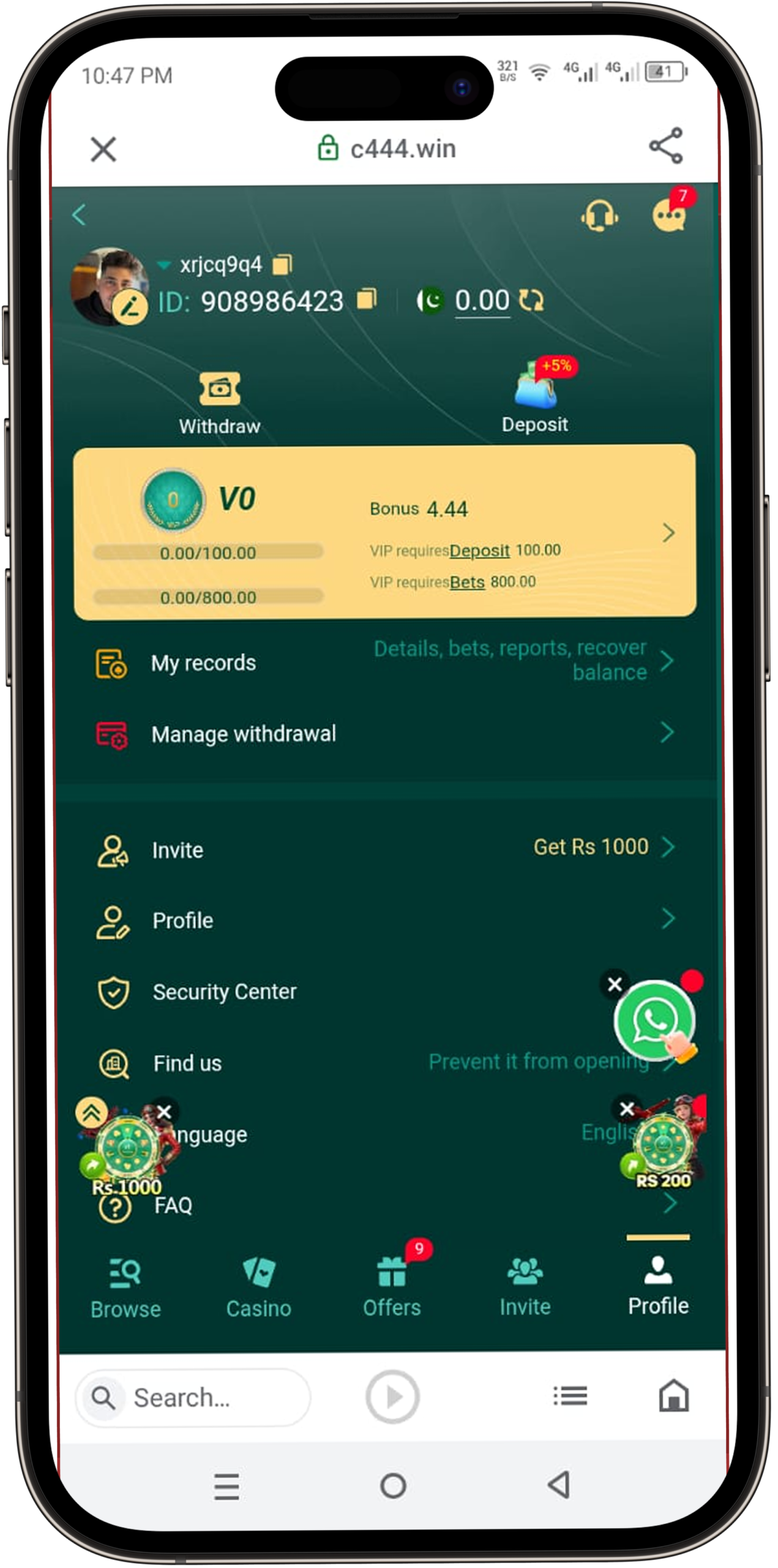 C444 Game | Free Download APK | Real Money App in Pakistan 2026 6