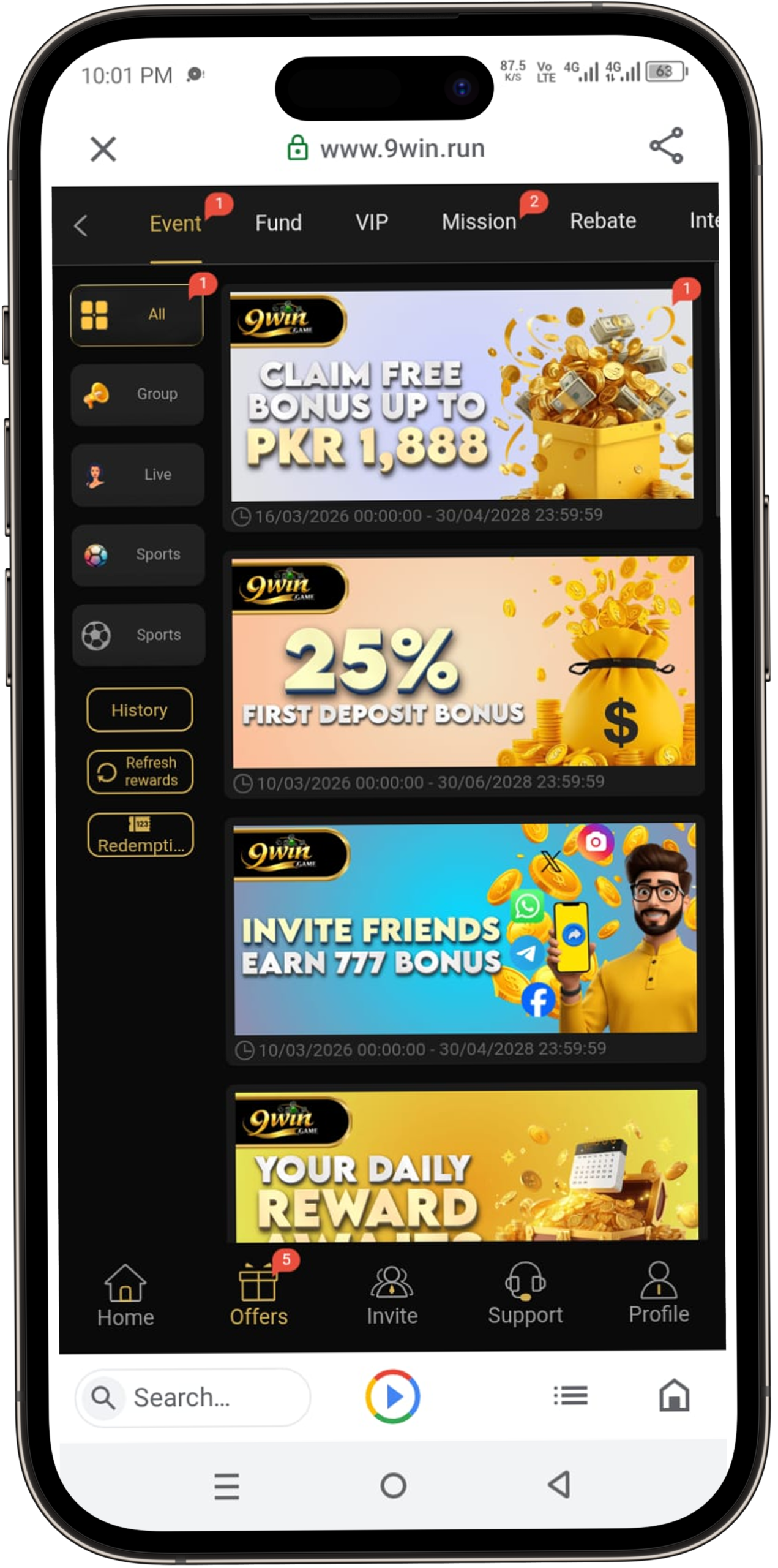 9Win Game Download APK 2026 – Play & Earn in Pakistan 4