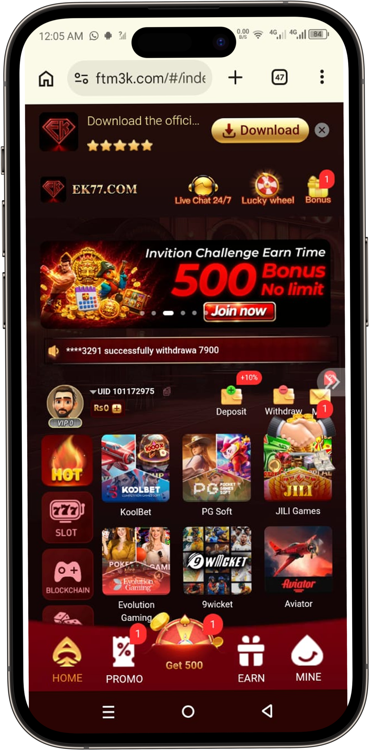 EK77 Game Download APK Real Money Earning App for Android in Pakistan 2026 3