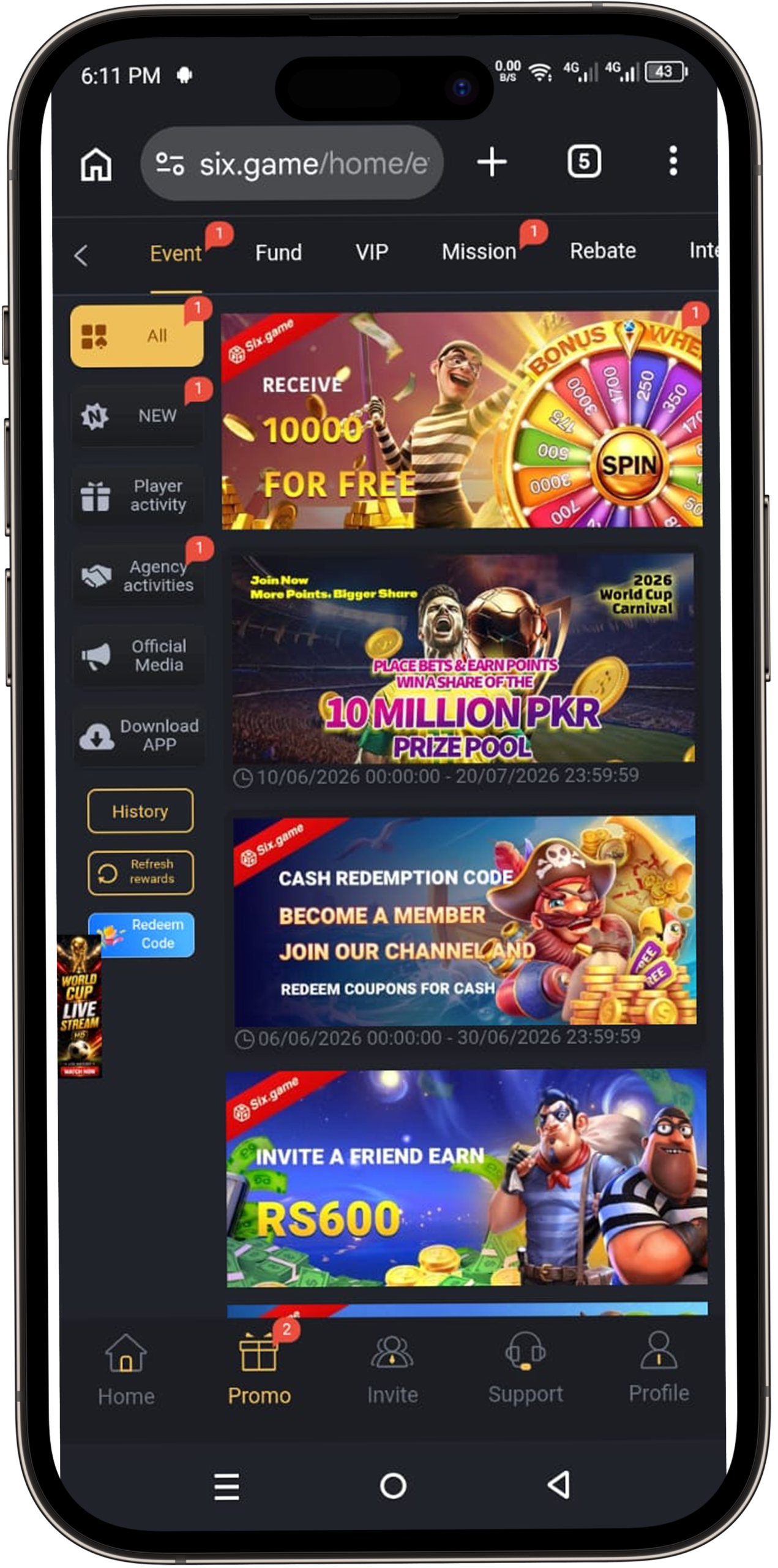 Six Game in Pakistan Complete Guide, Features for Pakistani user’s 4